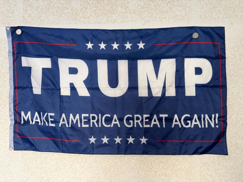 Never used. Trump Make America Great Again Flag 3'x5' Blue
